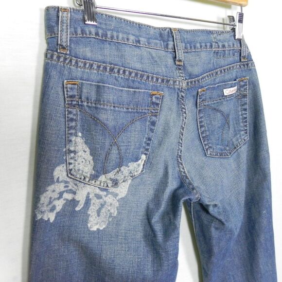 Calvin Klein Low Rise Flare Butterfly 2000s Y2K 4 - Picture 2 of 8